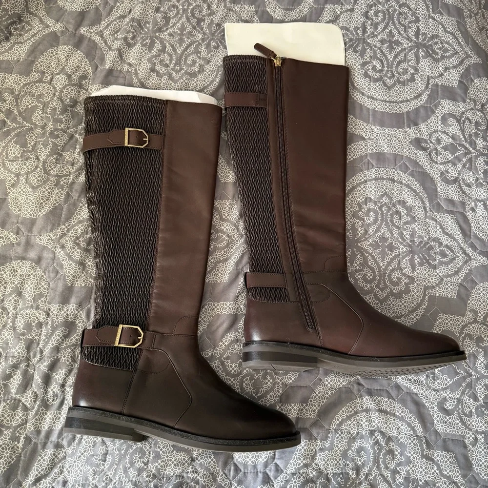 Cole Haan Chesley Leather Knee High Equestrian Boot NWOB Sz 7B Ret $300